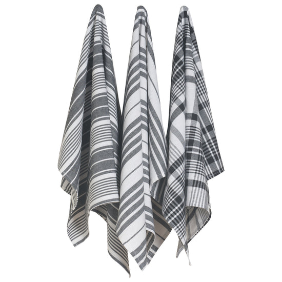 now designs Jumbo Dishtowels Blasck Set of 3