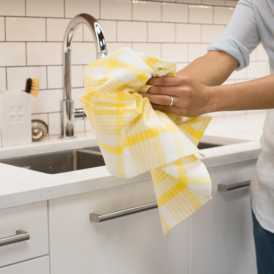 Now Designs Jumbo Dishtowels Lemon Yellow Set Of 3