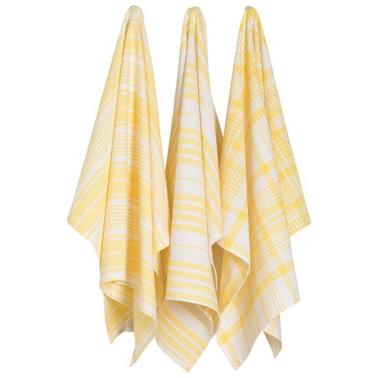 now designs Jumbo Dishtowels Lemon Yellow Set of 3