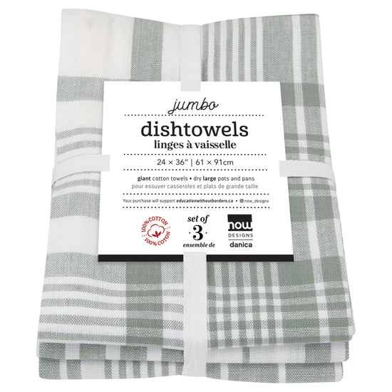 Now Designs Jumbo Dishtowels London Gray Set Of 3