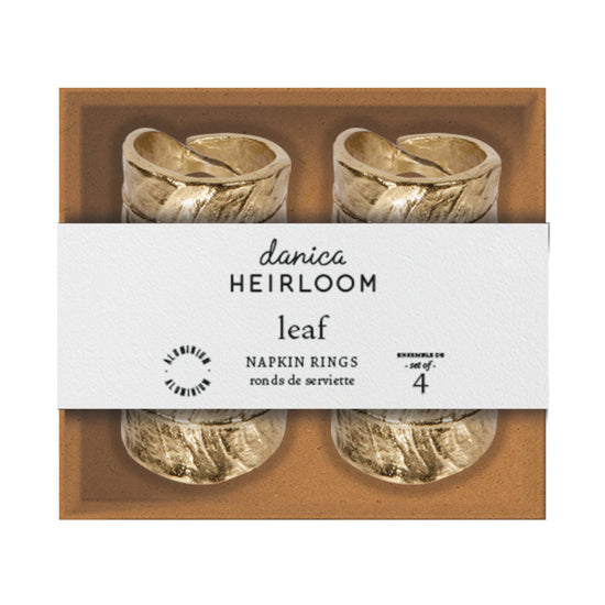 Now Designs Leaf Napkin Rings Set Of 4