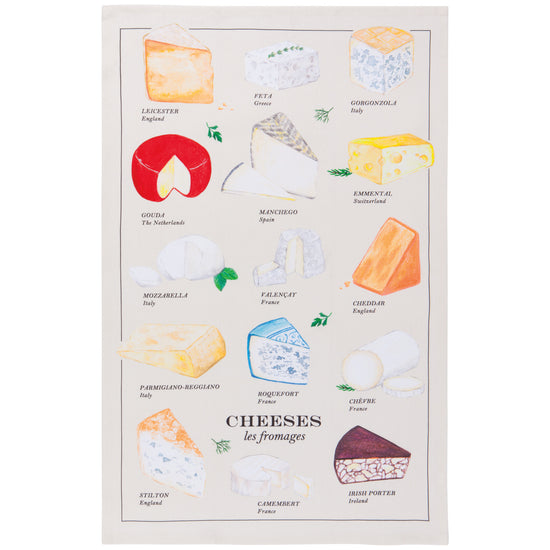 now designs Les Fromages Printed Cotton Dishtowel