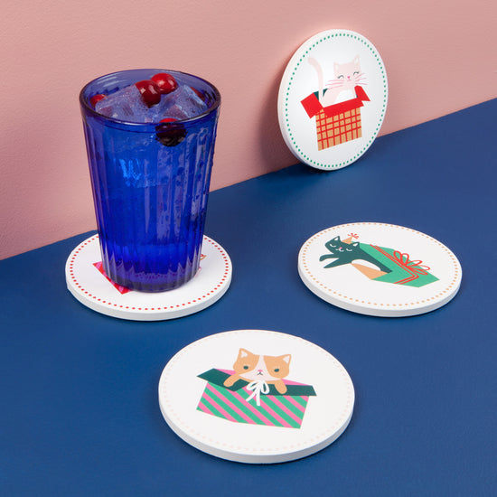 Now Designs Let It Meow Soak Up Coasters Set Of 4