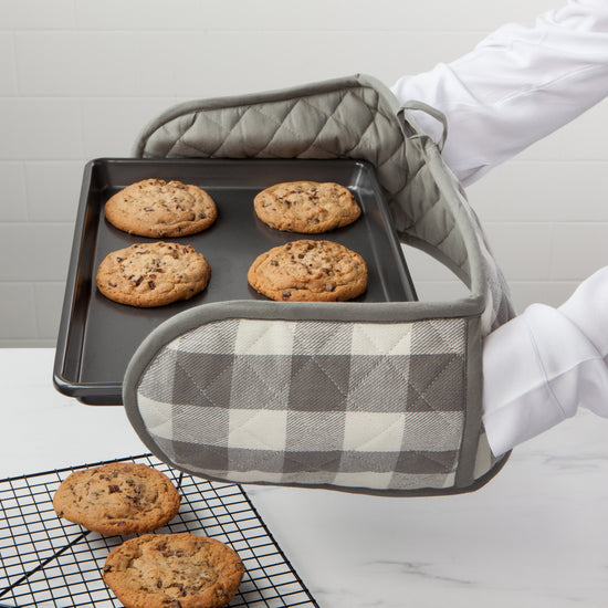 Now Designs London Gray Check Double Oven Mitt