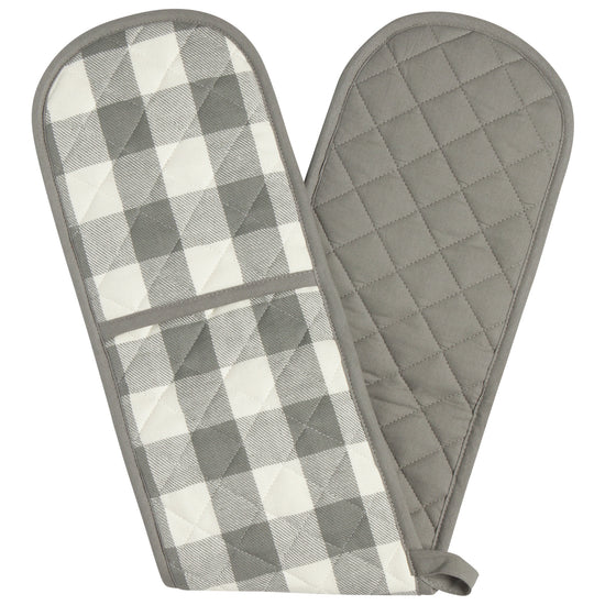 now designs London Gray Check Double Oven Mitt