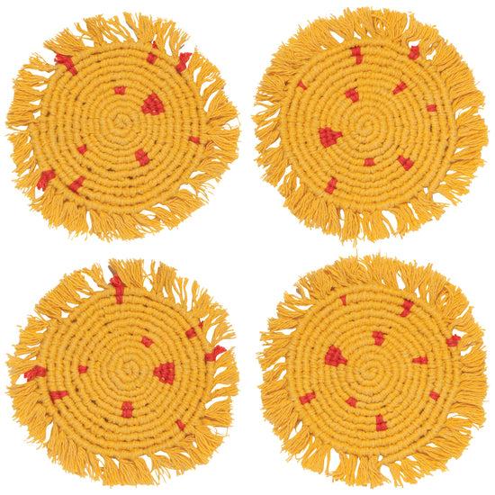 now designs Macrame Coaster Ochre Set of 4