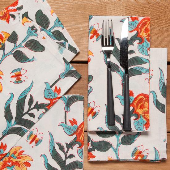 Now Designs Marigold Block Print Napkins Set Of 4