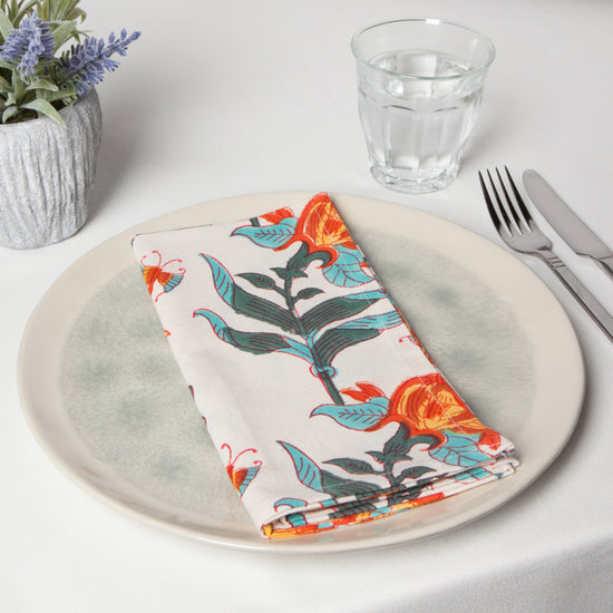 Now Designs Marigold Block Print Napkins Set Of 4
