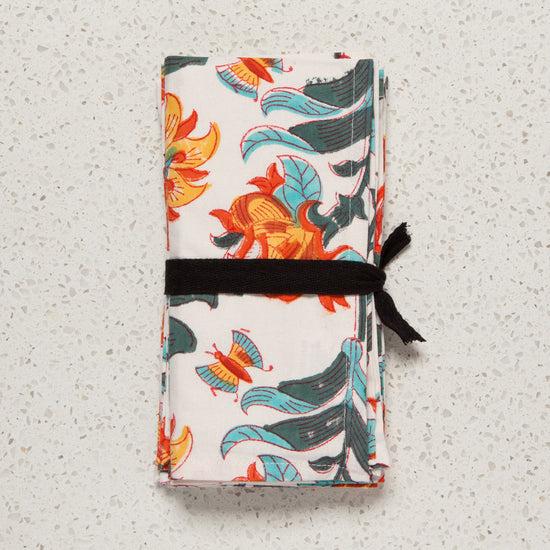 Now Designs Marigold Block Print Napkins Set Of 4