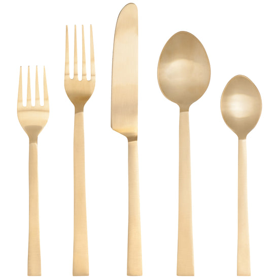 now designs Matte Gold Edge Flatware Set of 5