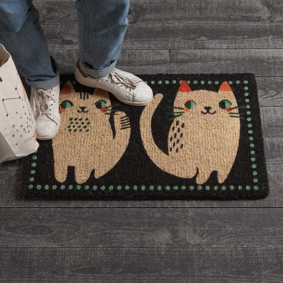Now Designs Meow Meow Cats Coir Fibre Doormat