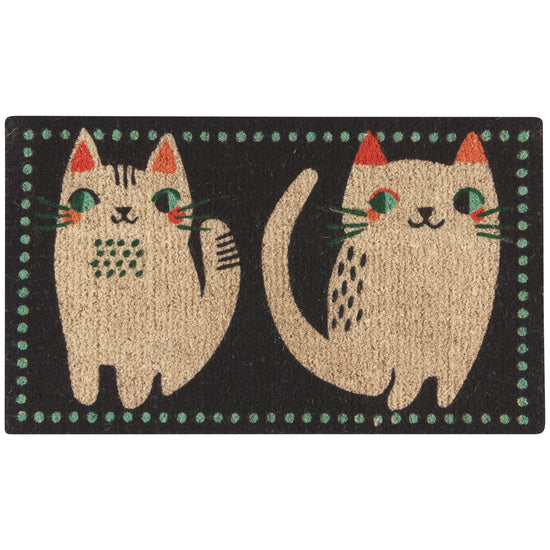 now designs Meow Meow Cats Coir Fibre Doormat