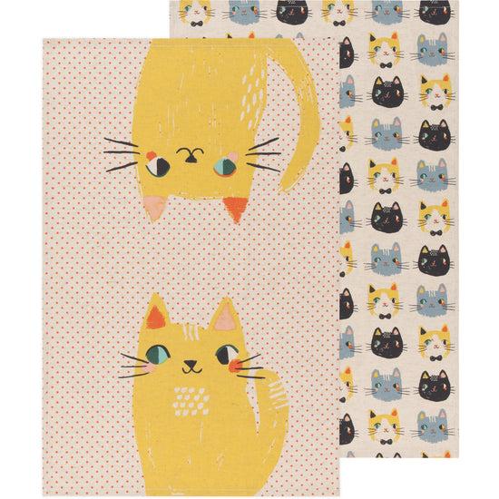 now designs Meow Meow Cats Dishtowel Set of 2