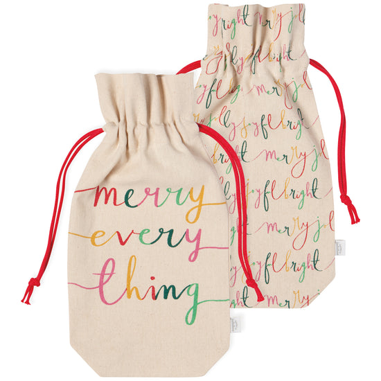 now designs Merry Everything Wine Bags Set of 2