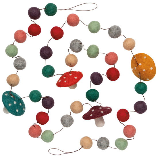 Now Designs Mushroom Gems Christmas Felt Garland