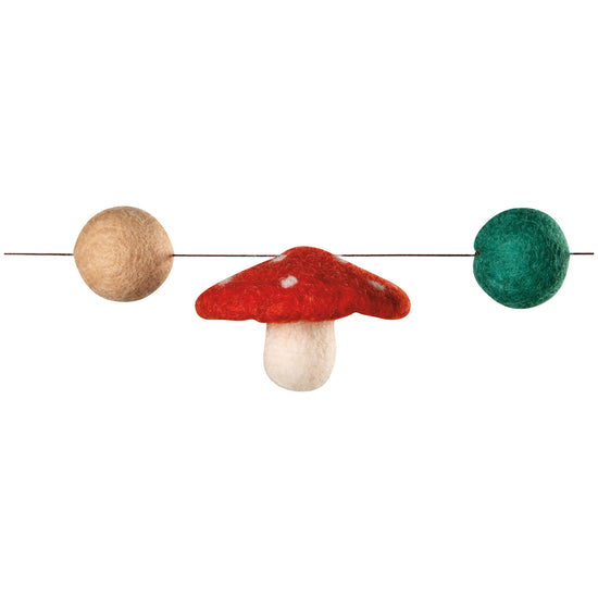 Now Designs Mushroom Gems Christmas Felt Garland