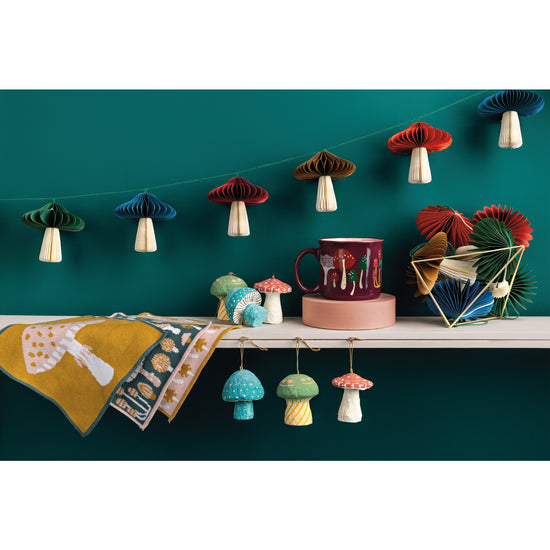 Now Designs Mushroom Gems Honeycomb Paper Garland