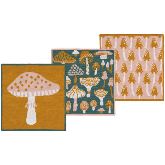 now designs Mushroom Gems Knit Dishcloth Set of 3