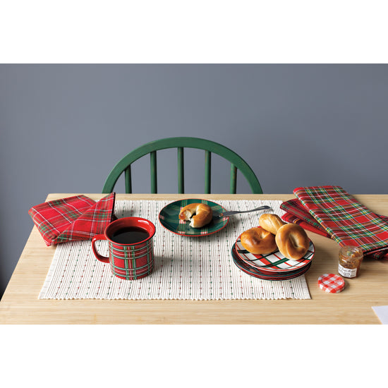 Now Designs Natural Red Green Ribbed Placemat