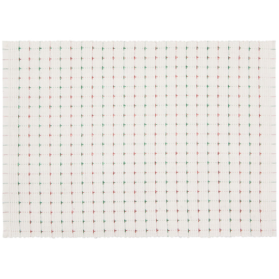 now designs Natural Red Green Ribbed Placemat