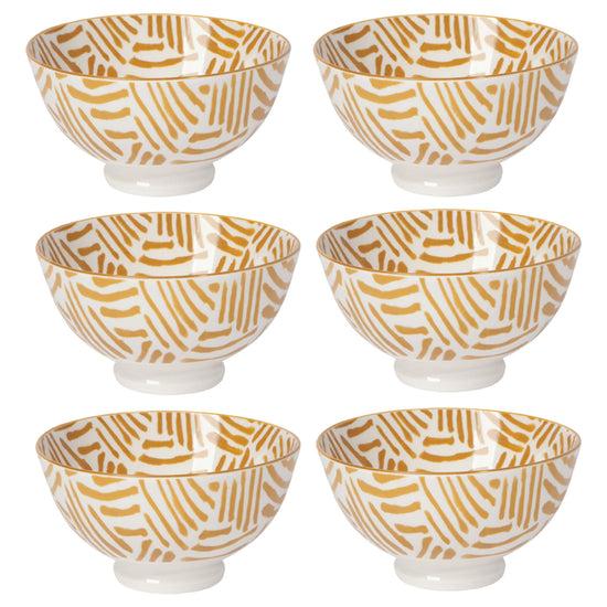 Now Designs Ochre Lines 4 Inch Stamped Bowl