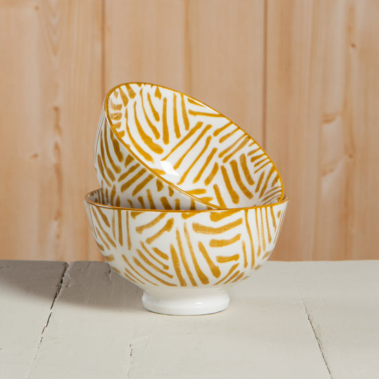 Now Designs Ochre Lines 4 Inch Stamped Bowl