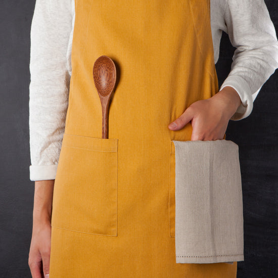 Now Designs Ochre Yellow Stonewash Apron