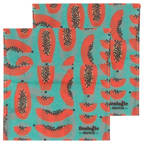 now designs Papaya Beeswax Sandwich Bag Set of 2