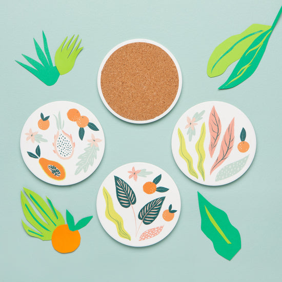 Now Designs Paradise Soak Up Coaster Set Of 4