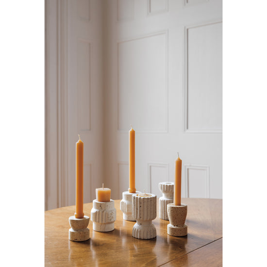 Now Designs Petra Travertine Candle Holder 3 Inch