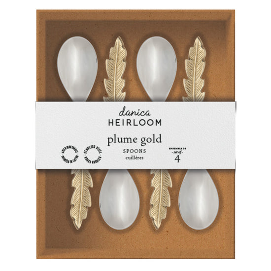 Now Designs Plume Gold Spoons Set Of 4
