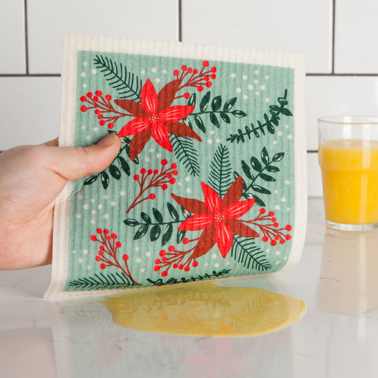 Now Designs Poinsettia Swedish Sponge Cloth