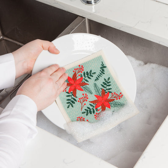Now Designs Poinsettia Swedish Sponge Cloth