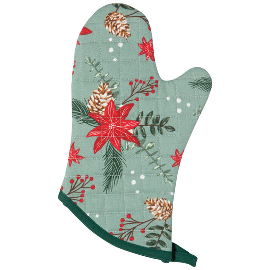 now designs Pointsettia Chef Quilted Oven MItt