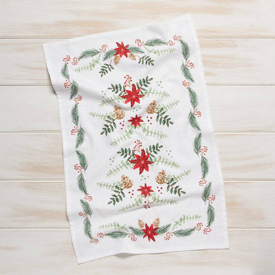 Now Designs Pointsettia Printed Dishtowel