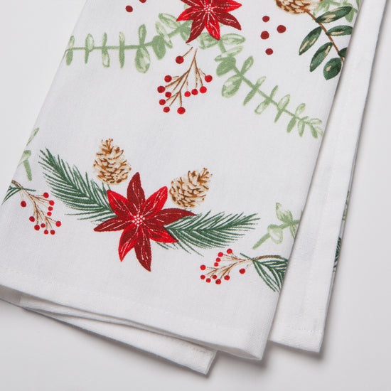 Now Designs Pointsettia Printed Dishtowel