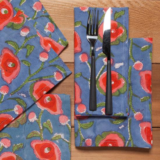 Now Designs Poppy Block Print Napkins Set Of 4