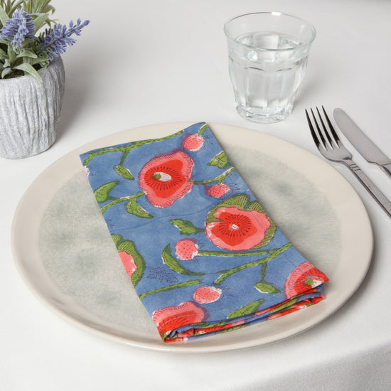 Now Designs Poppy Block Print Napkins Set Of 4