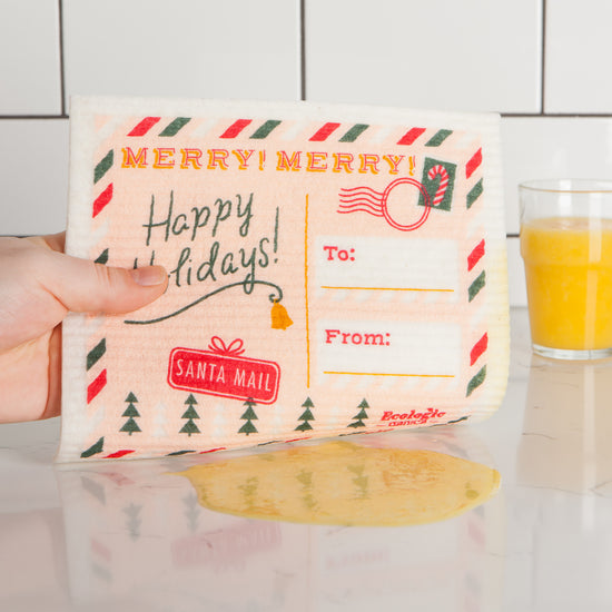 Now Designs Postcard To Santa Swedish Dishcloth