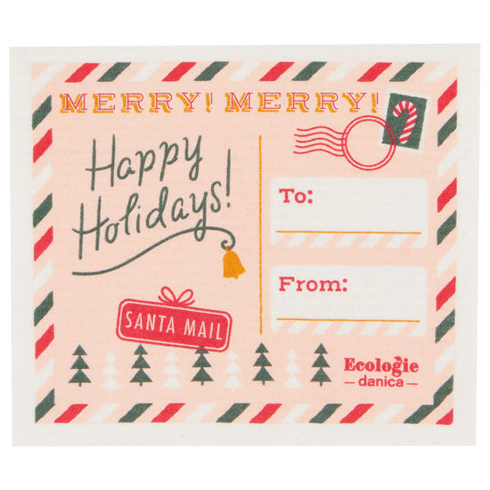 now designs Postcard to Santa Swedish Dishcloth