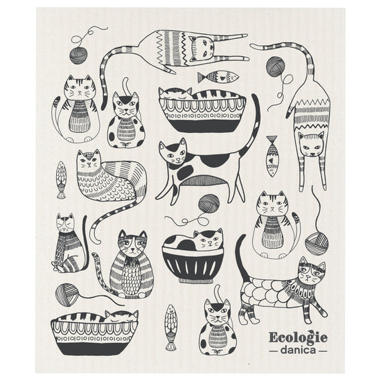 now designs Purr Party Swedish Sponge Cloth