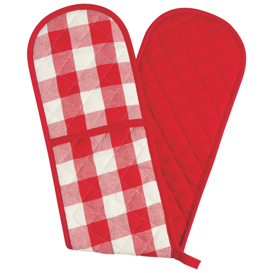 now designs Red Check Double Oven Mitt