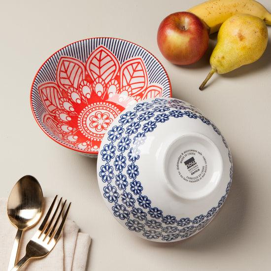 Now Designs Red Floral 6 Inch Stamped Bowl