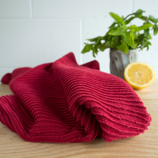 Now Designs Ripple Carmine Red Dishtowel