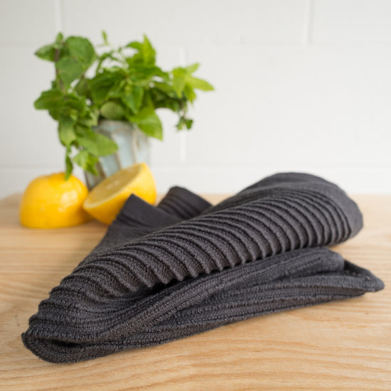 Now Designs Ripple Dishcloths Black Set Of 2