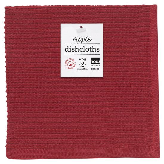 Now Designs Ripple Dishcloths Carmine Red Set Of 2