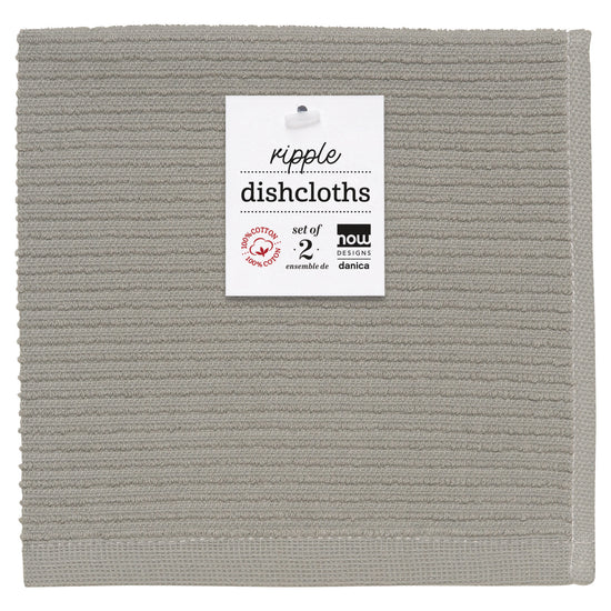 Now Designs Ripple Dishcloths London Gray Set Of 2