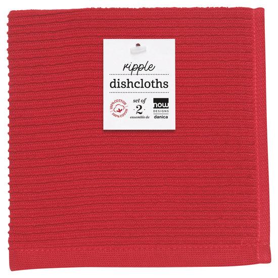 Now Designs Ripple Dishcloths Red Set Of 2