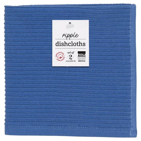 Now Designs Ripple Dishcloths Royal Blue Set Of 2