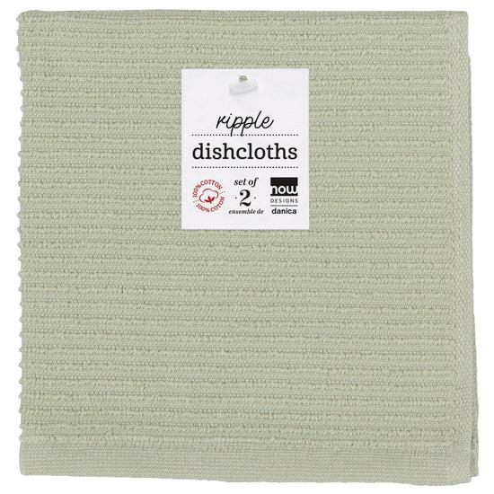 Now Designs Ripple Dishcloths Sage Green Set Of 2